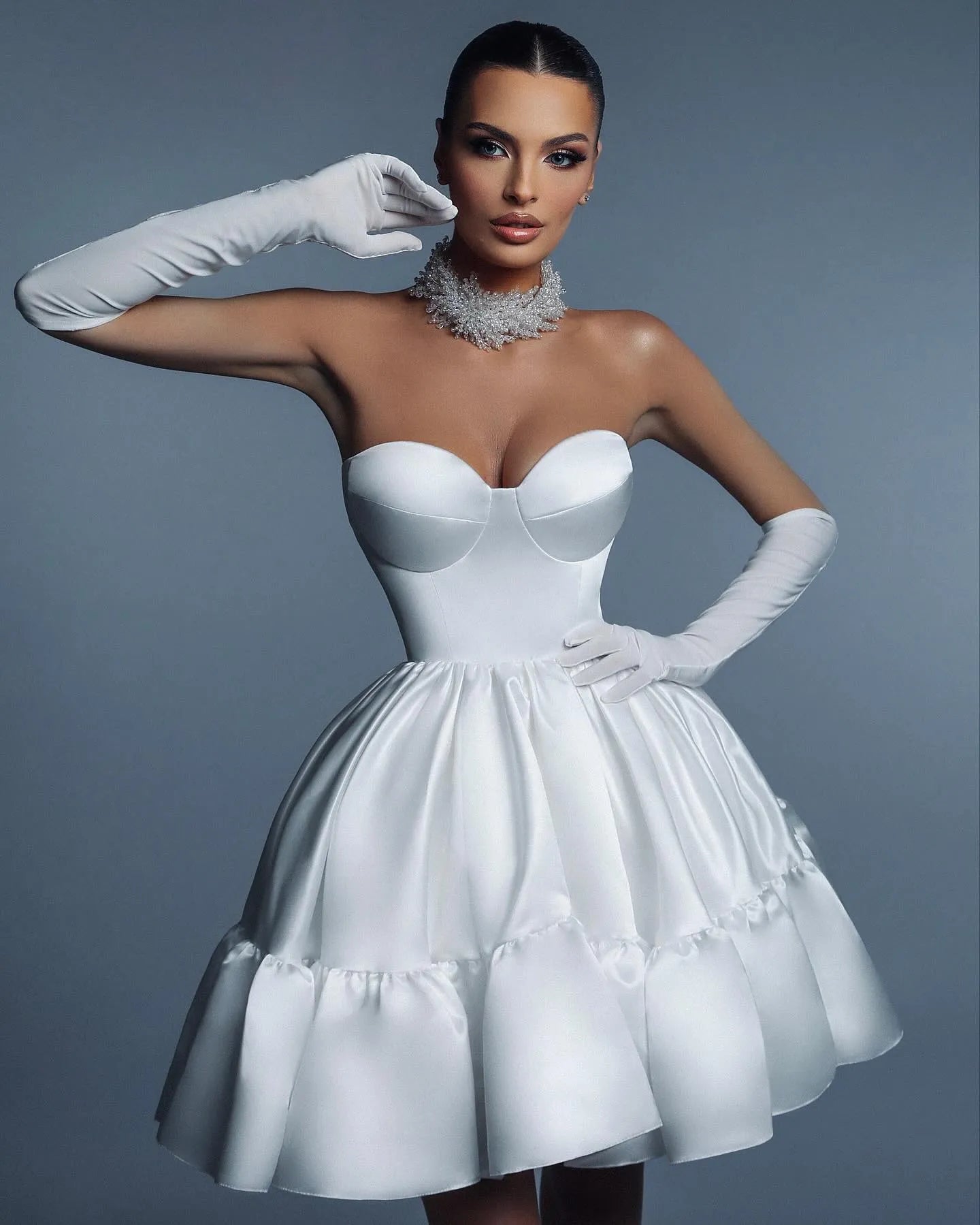 White Mini Dress White Cocktail Dresses For Sale Silk Dress For Women Ouyisha Satin Homecoming Dress White Mini Dress White Cocktail Dresses For Sale Silk Dress For Women Ouyisha Satin Homecoming Dress