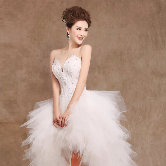 Gryffon Wedding Dress Sexy Feather Strapless Wedding Gowns Princess Luxury Crystal Wedding Dresse Can Be Customized