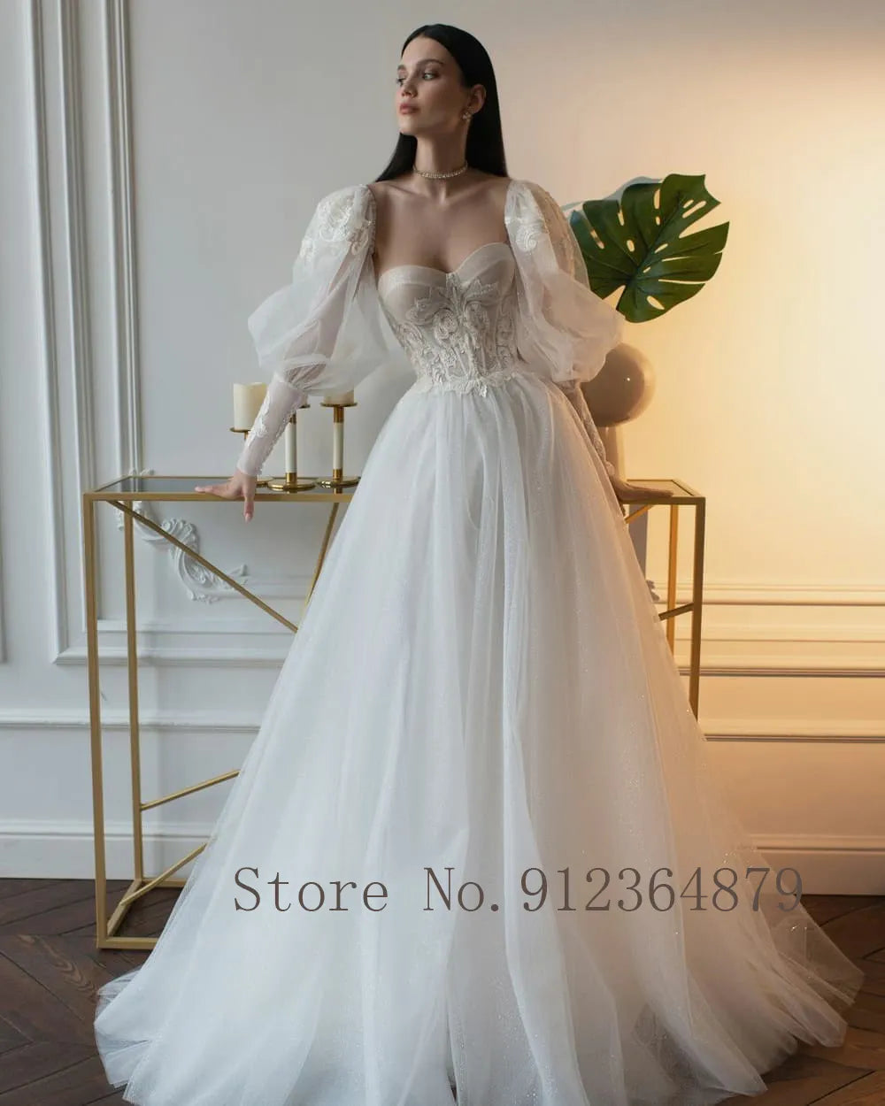 Fairy Boho Wedding Dresses Puff Sleeve Princess Vintage Bride Dress Lace Wedding Gowns Corset Back Strapless Robe De Mariee