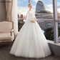 Appliques Wedding Dresses Elegant Princess Adjust Lace Three Quarter Sleeve Bridal Gowns Vestidos De Noiva
