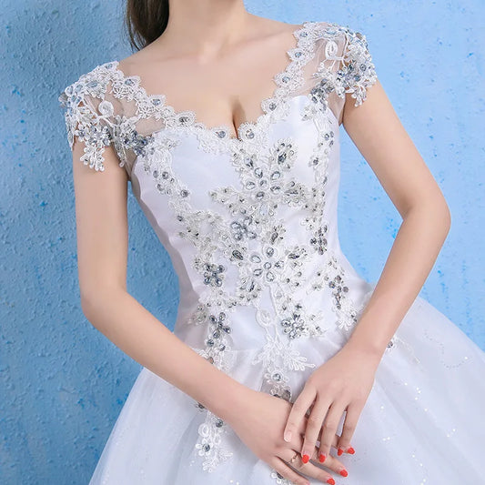 Gryffon Wedding Dress Sexy V-neck Lace Embroidery Court Train Ball Gown Princess Wedding Dresses Vestido De Noiva Plus Size
