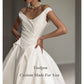 A Line Satin Tulle Wedding Gowns For Bride V-neck Draped Buttons Back Bridal Gowns Women Formal Party Gowns vestidos