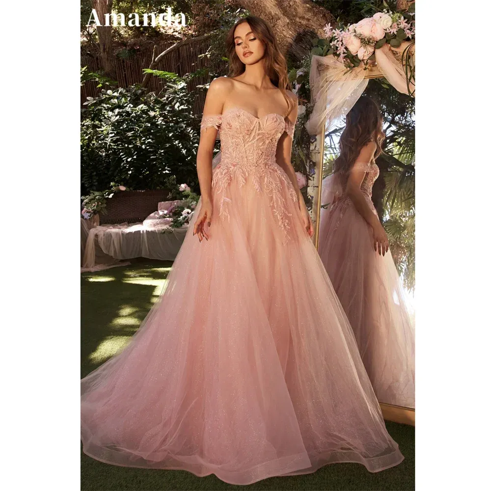 pinka dresses Alianna Pink A-Line Spaghetti Straps Tiered Tulle Prom Dress Pink / 4