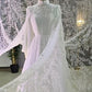 Dubai Muslim Luxury Wedding Dress Beading Lace A-Line High Neck Abito Da Sposa Chiffon Pleated Long Sleeve Bridal Gowns