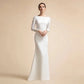 Custom Made Simple Mermaid Button Wedding Dresses Long Sleeves Ivory Bridal Gowns for Bride Satin Lace Vestidos De Novia