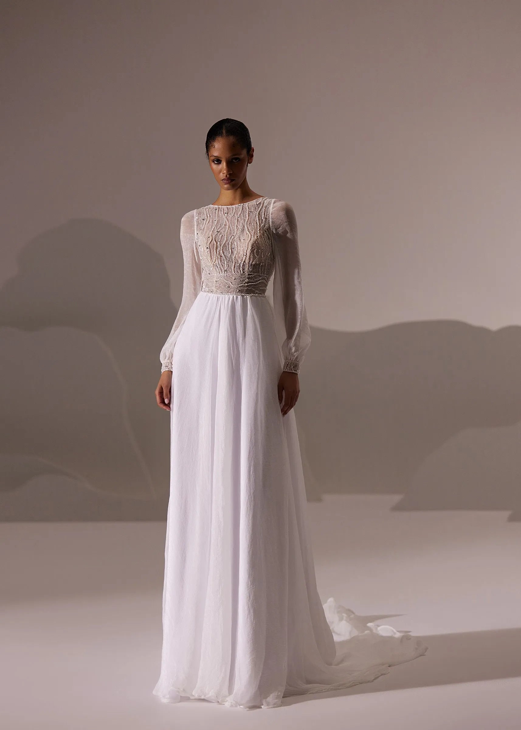 Vestido de novia de playa de verano de gasa para novia Robe De