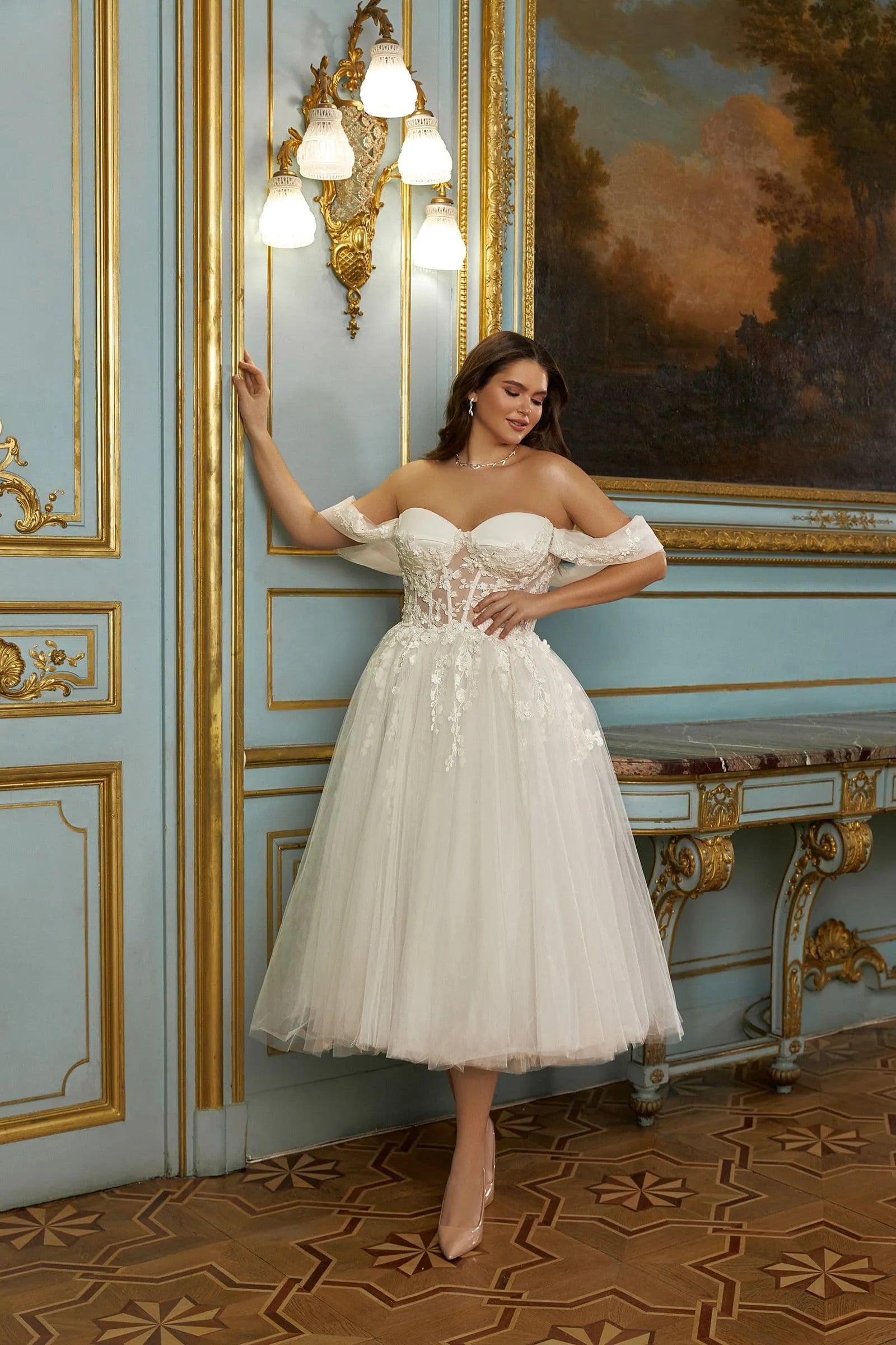 Vestidos De Novia Off The Shoulder Sweetheart See Through Lace