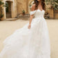 Robe De mariée Boho, épaules dénudées, Vintage, avec des Appliques en dentelle, sur mesure 