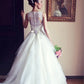 New Sleeveless A Line Tulle Wedding Dresses Embroidery Beaded Bridal Gowns with Buttons Back Custom Made Vestido De Noiva