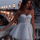 Sparkle Short Wedding Dresses Tulle Sweetheart A Line Bridal Gowns Above Kneen Length Party Dress Women Elegant Luxury