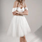 Sparkly Short Wedding Dress Bow Court Train Dress Satin Modern Mermaid Vestido De Novia Princess Gown