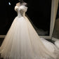 Princess Lace Tulle Gaun Pengantin Garis Sayang dari Bahu Appliques Boho Gaun Pengantin untuk Wanita Vestidos de Novia