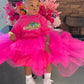 Cute Kids Tutu Skirts High Low Puffy Tiered Tulle Child Long Skirt Hot Pink Chic Flower Girl Dress Custom Made