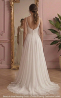 Beach A-Line Wedding Dress Chiffon Flowing Destination Gown