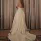 Satin Strapless Princess A Line Wedding Dresses Side Slit Custom Made 2023 Vestido De Noival