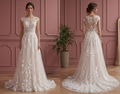 Garden A-Line Wedding Dress Floral Lace Soft Bridal Wear