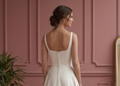 Sophisticated A-Line Wedding Dress Satin Square Neck Classic