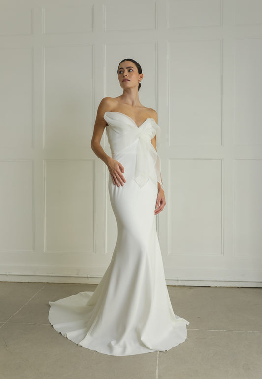 Abiti da sposa sirena Abiti senza maniche Sleeveless Organza Biglia Abito da sera spazzano Abito da sera per donne