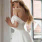 LoveDress Sexy hors de l'épaule thé longueur robe de mariée une ligne soie Organza fendu Simple robe de mariée femmes à lacets dos robe