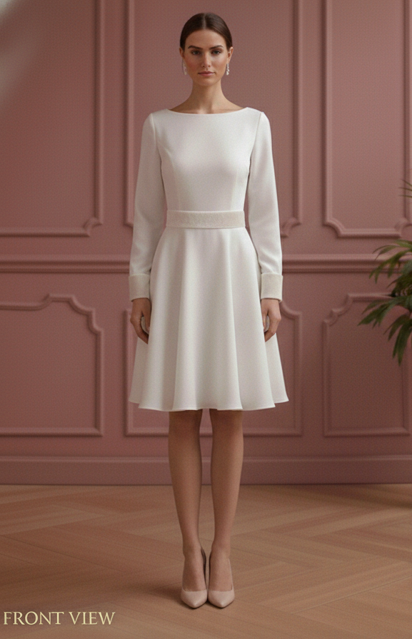 Winter Sleeve Wedding Dress Thick Fabric Short Velvet Accents