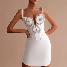 Luxurious White Strappy Sleeveless Dress with Crystal Details for Galas Evening Wedding Gown
