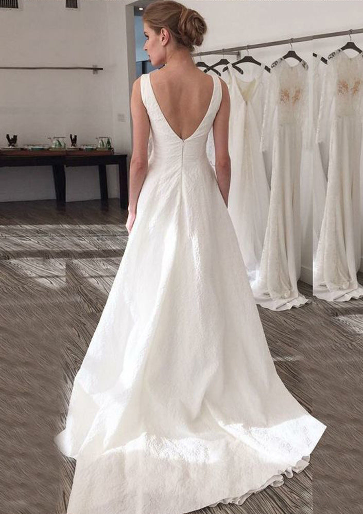 Abito da sposa bianco semplice semplice spiaggia estiva boho una linea senza sposa abiti da sposa da sposa da sposa da sposa più dimensioni