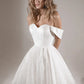 Sparkly Short Wedding Dress Bow Court Train Dress Satin Modern Mermaid Vestido De Novia Princess Gown