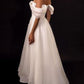 Ivory Short Strapless Off-the-Shoulder Wedding Dress Vestido De Novia Satin Mermaid  Bow Satin Court Train Sleeves White Modern Bridal  Princess Gown