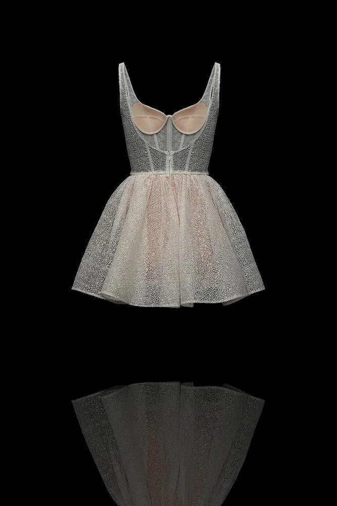 Attractive Translucent Lace Mini Dress Satin Wedding Dress Vestido De Novia Bow Bridal Gown Skirt Court Train Dress Satin Satin