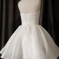 Sweetheart Neck Sleeveless Short A-Line Wedding Dress Modern Satin Mermaid Bow Satin Court Train Sleeves Bridal Gown Princess White Bridal Gowns Vestido De Novia