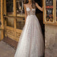 Delicate Lace Beach Wedding Dresses Plunging Neckline Illusion Boho Bride Dresses Bow Back A-Line Tulle Wedding Gowns