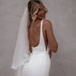 Elegant Mermaid Wedding Dresses Women Spaghetti Strap Open Back Square Collar Simple Bridal Gowns Sweep Train Vestidos De Noiva