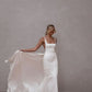 Elegant Mermaid Wedding Dresses Women Spaghetti Strap Open Back Square Collar Simple Bridal Gowns Sweep Train Vestidos De Noiva