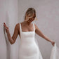 Elegant Mermaid Wedding Dresses Women Spaghetti Strap Open Back Square Collar Simple Bridal Gowns Sweep Train Vestidos De Noiva