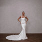 Elegant Mermaid Wedding Dresses Women Spaghetti Strap Open Back Square Collar Simple Bridal Gowns Sweep Train Vestidos De Noiva