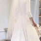 A Line Wedding Dresses With Three Quarter Sleeve New Meghan Markle Style Vintage Bateau Covered Buttons Back Simple Bridal