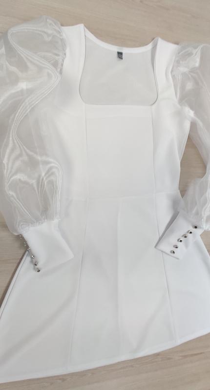 Kurze Hochzeitsfeier Kleider Quadratkragen Lange Puffärmel Mini Brides Kleider für Frauen Knopf A-Line Cocktail Kleid