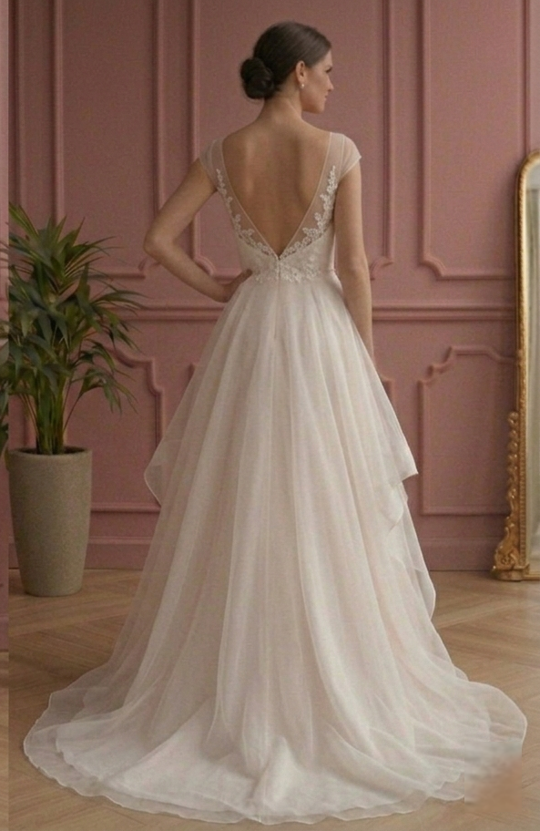 Soft A-Line Wedding Dress Organza Lightweight Romantic