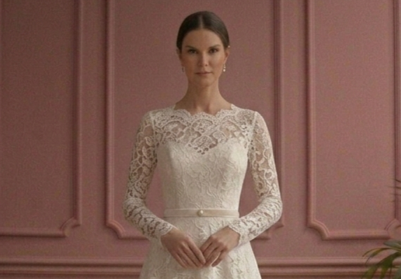 Vintage Inspired A-Line Wedding Dress Victorian Lace Bridal