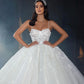 Glitter Lace Wedding Dresses Spaghetti Straps Shiny 3D Flowers Sweetheart Bridal Gowns Puffy Princess Bride Dress