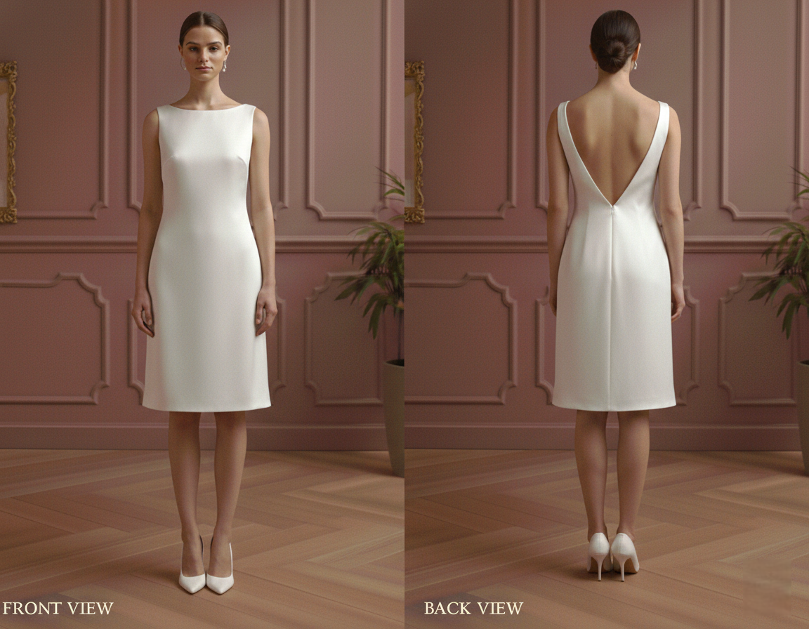 Cap Sleeve Wedding Dress Embroidered Short Scalloped Edge