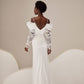 Mermaid Off‐the‐Shoulder Wedding Dress in Ivory Color with Detachable Organza Sleeves Princess Court Train Bow Vestido De Novia Mermaid Modern Satin Bridal Gown