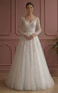 Fairytale A-Line Wedding Dress Sparkle Tulle Princess