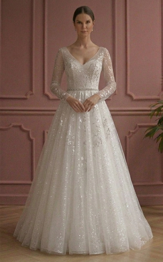 Fairytale A-Line Wedding Dress Sparkle Tulle Princess