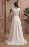 Minimalist A-Line Wedding Dress Satin Simple Elegant Bridal Wear