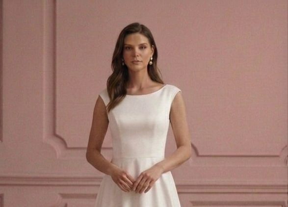 Minimalist A-Line Wedding Dress Satin Simple Elegant Bridal Wear