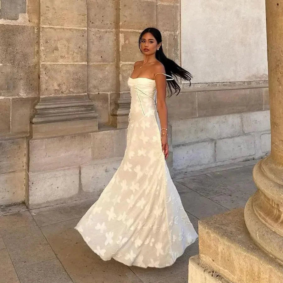 Encantador vestido de noche con estampado Floral y tirantes finos, corte en A, cuello barco, sin mangas, largo hasta el suelo, con cordones, vestidos de graduación