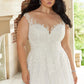 Boho Plus Size Wedding Dresses Scoop Neck Cap Lengan A-Line Gaun Pengantin Putih/Ivory Gading Vestidos de Novia