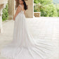 Boho sukienki ślubne BOHO Plus Suknia Skupa szyi rękawy A-line tiul biały/kości słoniowej suknie ślubne Vestidos de novia