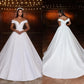 Gorgeous A Line Wedding Dresses For Woman Off The Shoulder V Neck Satin Formal Princess Fashion Bride Gowns Vestidos De Novia